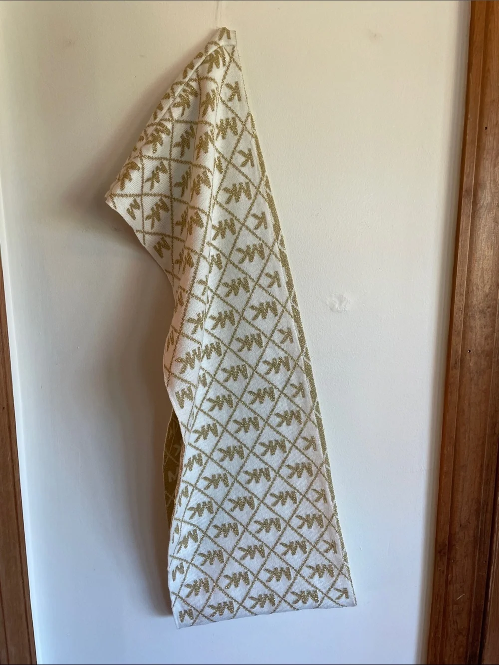 MICHAEL Michael Kors Cream and Gold Logo Infinity Loop Scarf